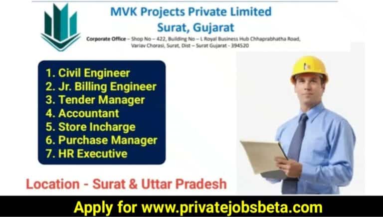 MVK Projects Pvt Ltd New Job Vacancy 2023