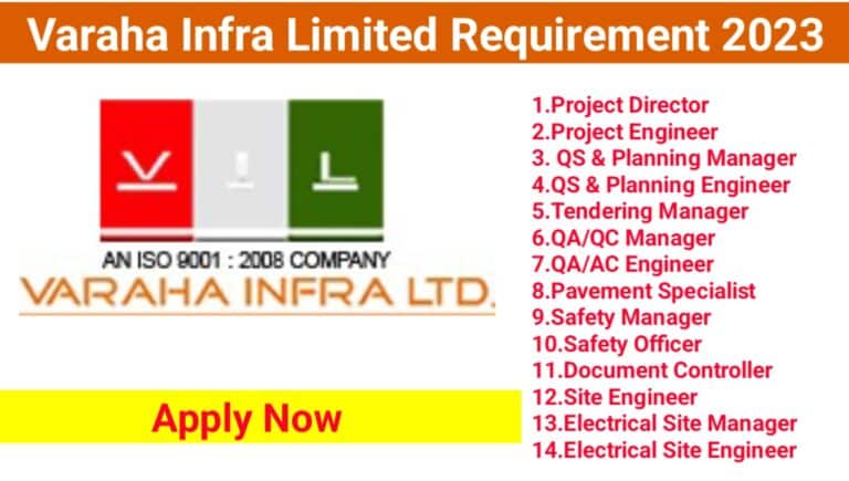 Varaha Infra Limited New Job Vacancy 2023