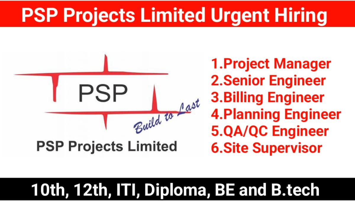 PSP Projects Limited New Jobs Vacancy 2023