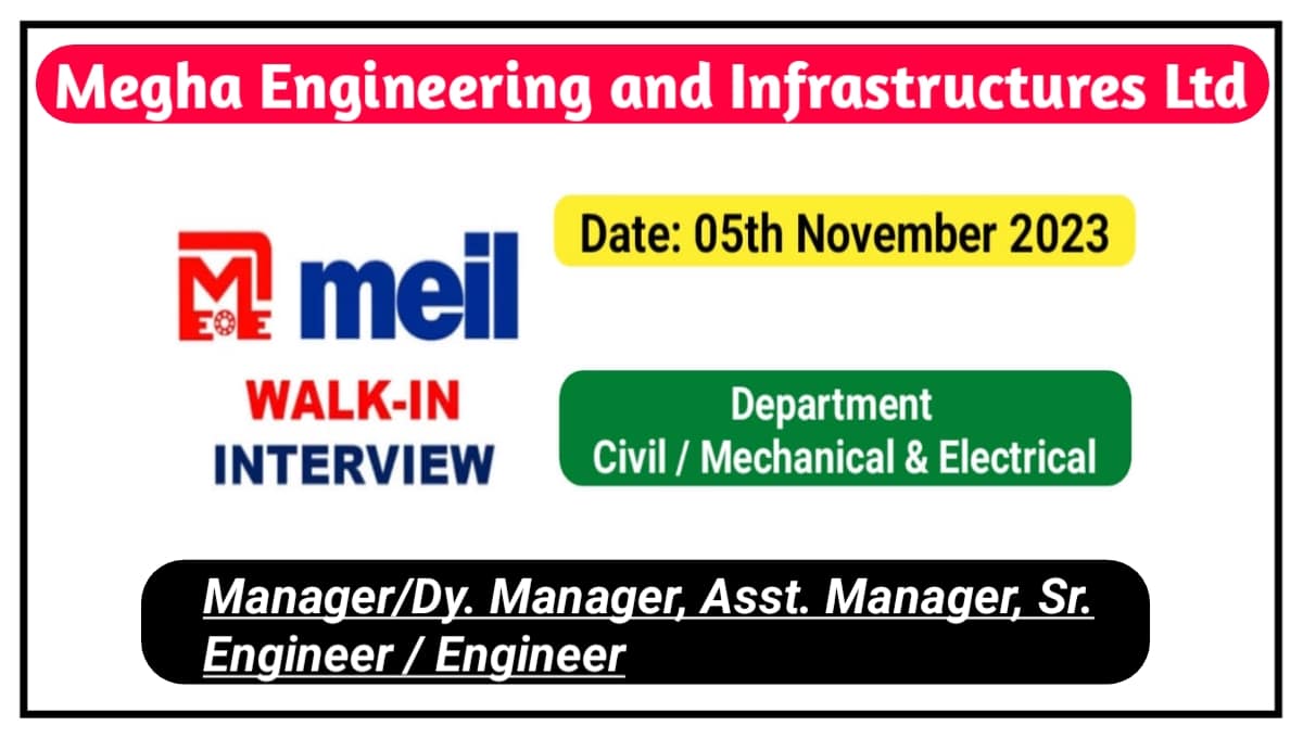 Megha Engineering and Infrastructures Ltd Requirement 2023
