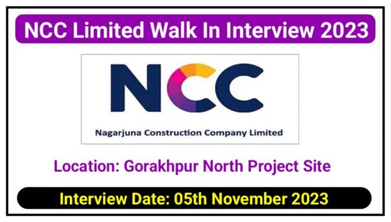NCC Limited Walk In Interview 2023