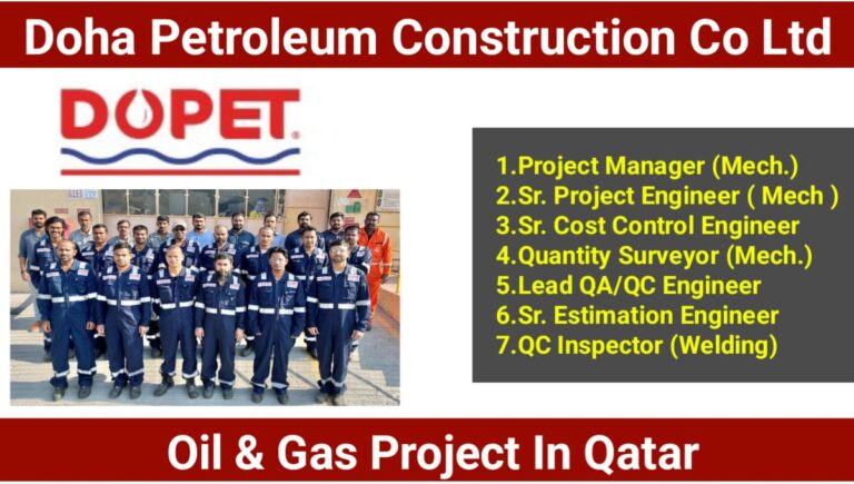 Doha Petroleum Construction Co Ltd Hiring for Bachelor's degree in Mechanical Engineering