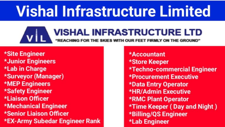 Vishal Infrastructure Ltd Recruitment 2024