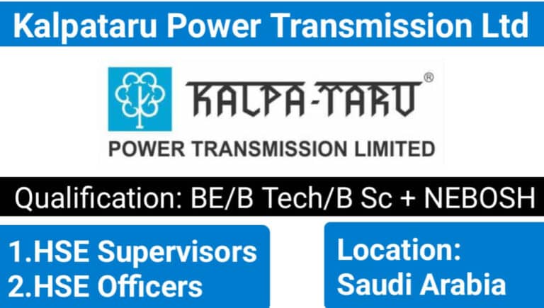 Kalpataru Power Transmission Ltd Recruitment 2024