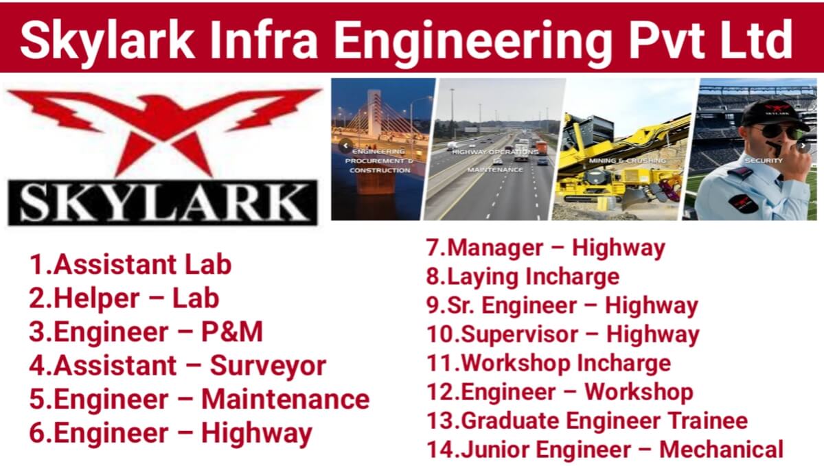 Skylark Infra Engineering Pvt Ltd Hiring for Multiple Positions