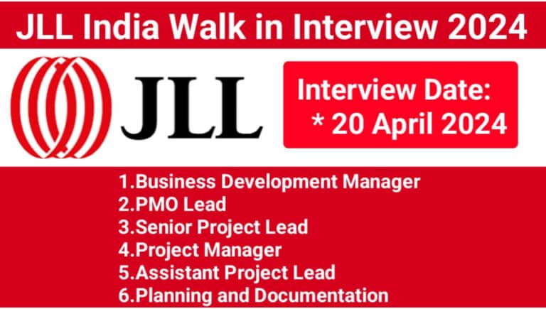 JLL India Walk in Interview 2024