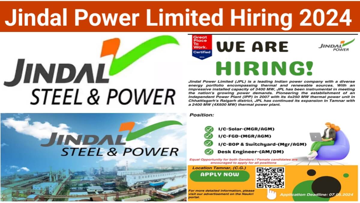 Jindal Power Limited Recruitment 2024