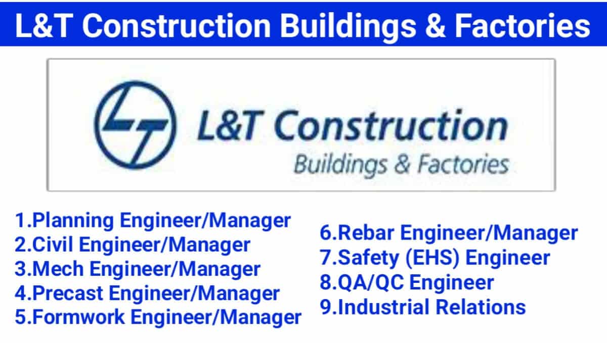 L&T Construction Buildings & Factories Walk In Interview 2024