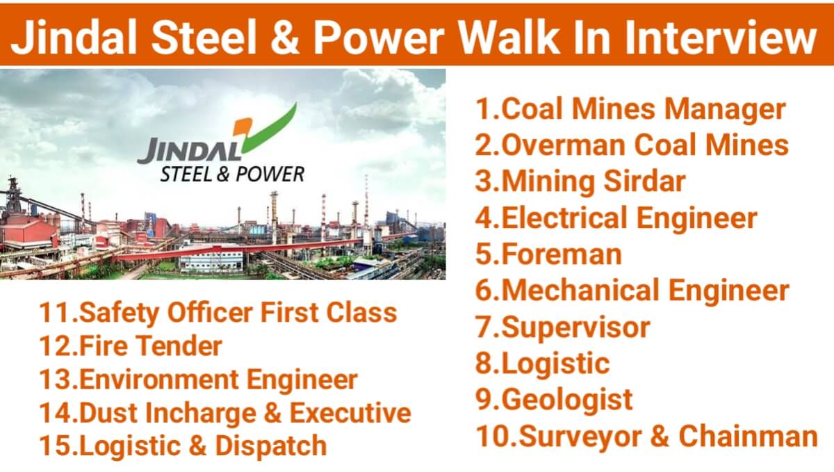 Jindal Steel & Power Walk In Interview 2024