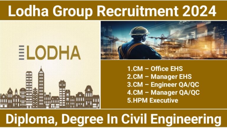 Lodha Group New Job Opening 2024