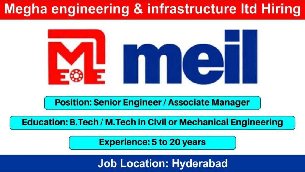 Megha Engineering & Infrastructure Ltd Hiring 2024