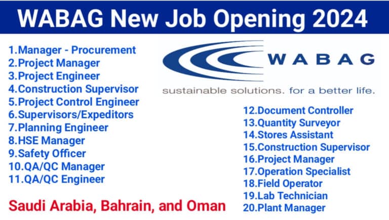 WABAG New Job Opening 2024