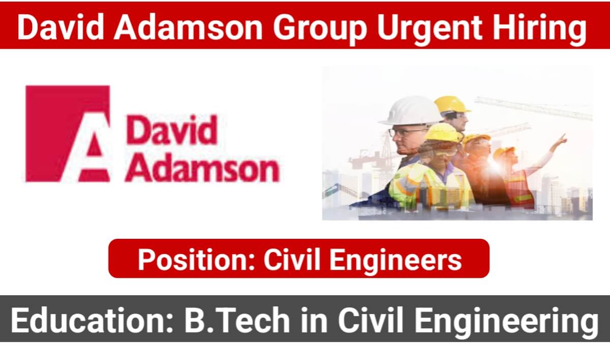 David Adamson Group Urgent Hiring