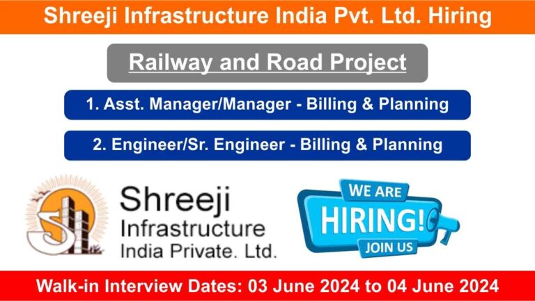 Shreeji Infrastructure India Pvt. Ltd. Hiring
