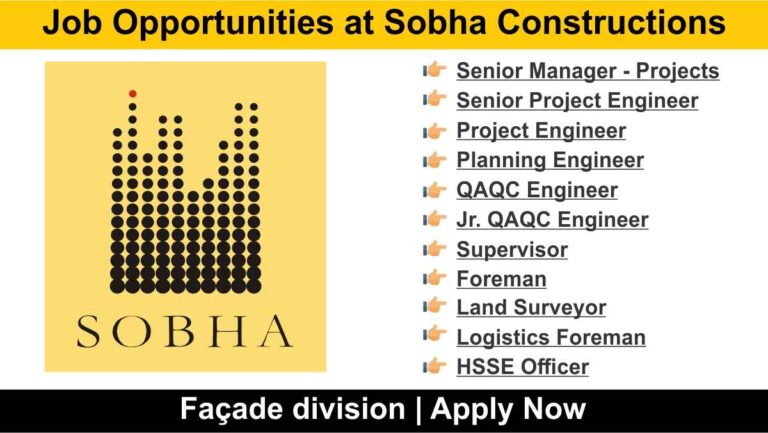 Job Opportunities at Sobha Constructions