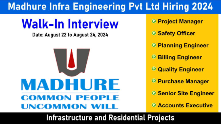 Madhure Infra Engineering Pvt Ltd Hiring 2024