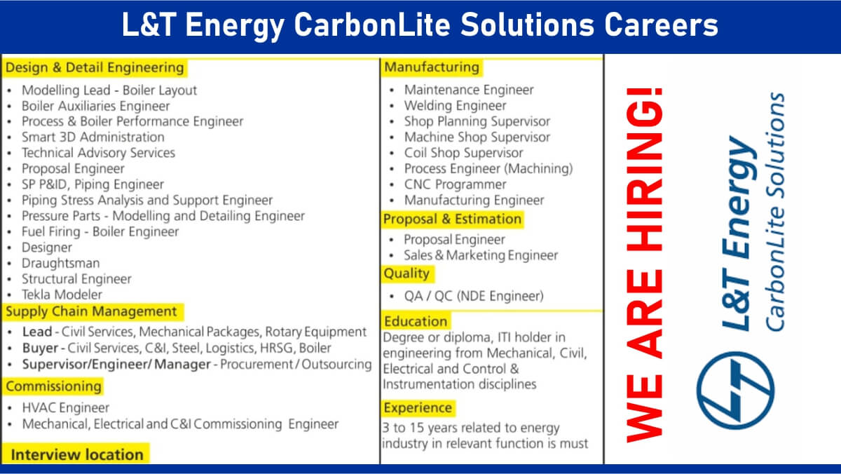 L&T Energy CarbonLite Solutions Careers