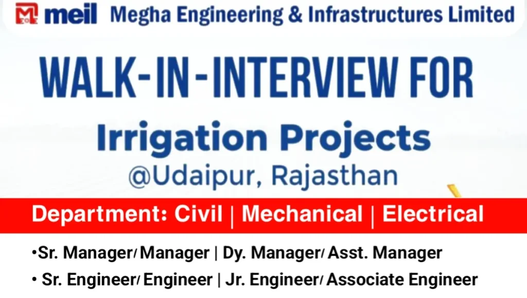 Megha Engineering & Infrastructure Ltd Walk In Interview 2025