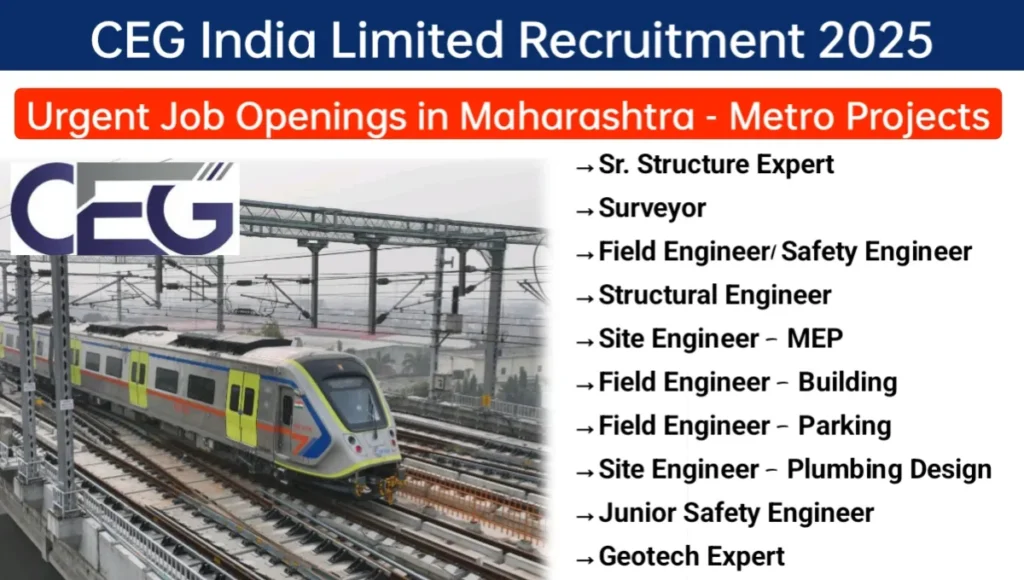 CEG India Ltd Recruitment 2025: Hiring for Multiple Positions | Apply Now