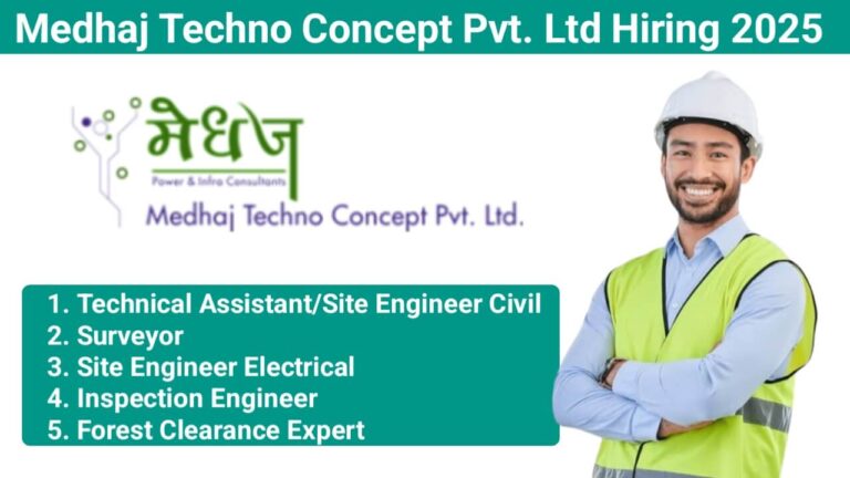 Medhaj Techno Concept Pvt. Ltd Hiring 2025 | Site Engineer, Surveyor, Inspection Engineer & Forest Clearance Expert | Jharkhand Location