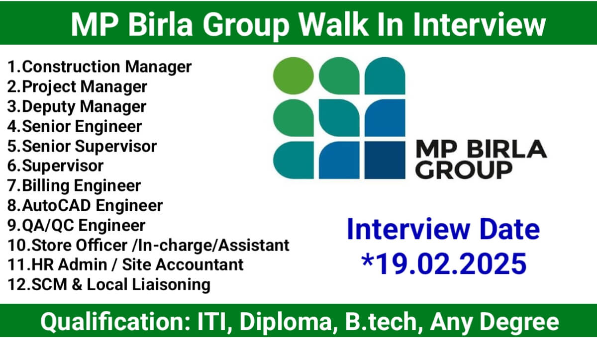 MP Birla Group Walk In Interview