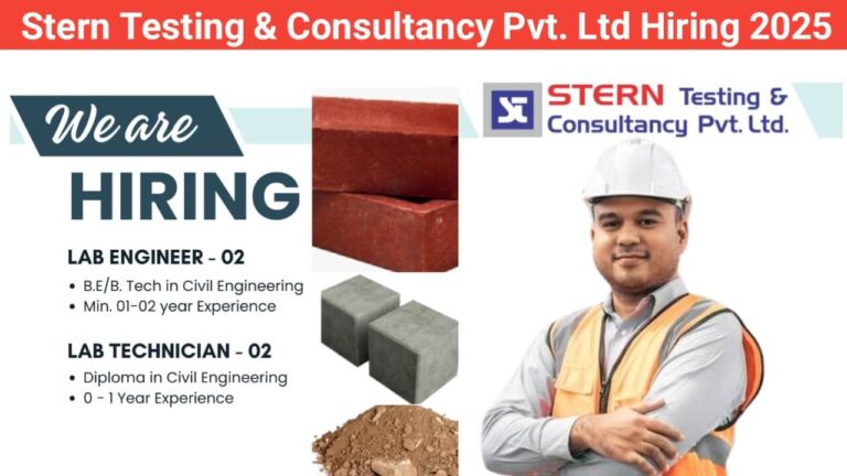 Stern Testing & Consultancy Pvt. Ltd Hiring 2025 | Lab Engineer & Lab Technician | Rajkot, Gujarat Location