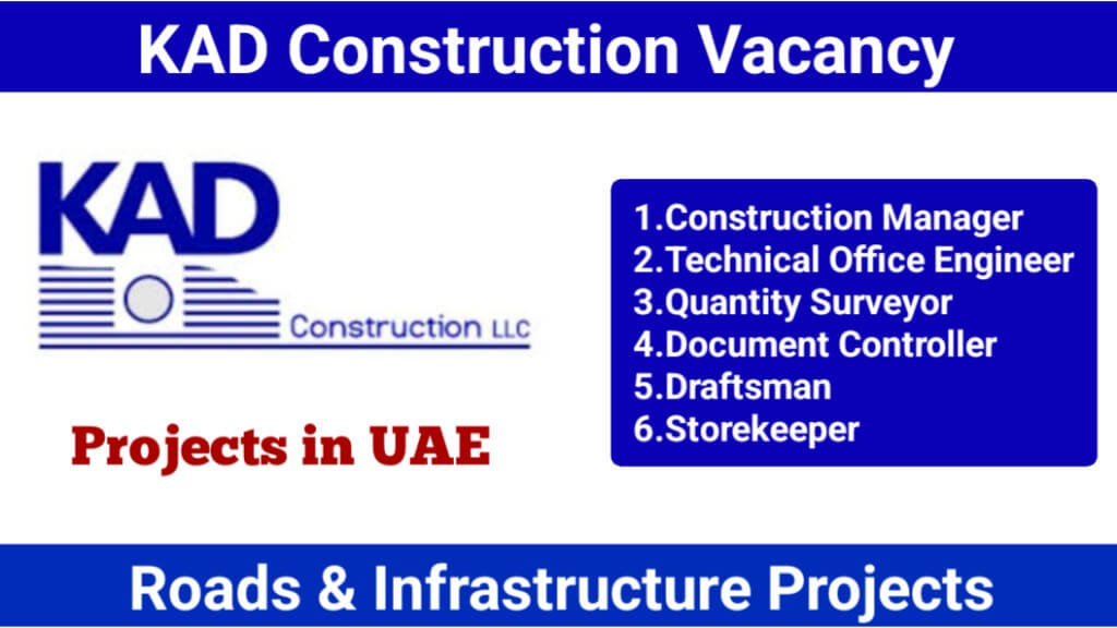 KAD Construction Vacancy | Hiring for Roads & Infrastructure Projects in UAE