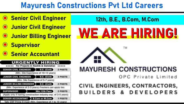 Mayuresh Constructions Pvt Ltd Careers