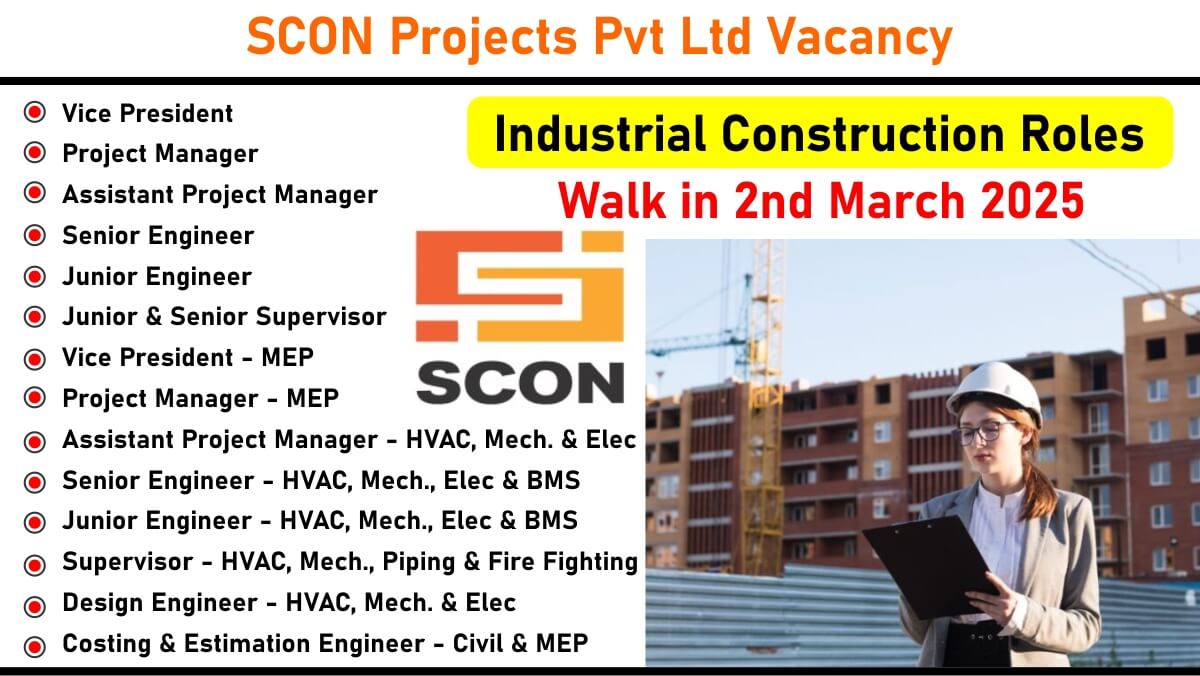 SCON Projects Pvt Ltd Vacancy