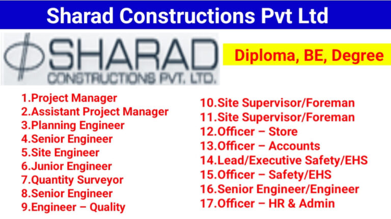 Sharad Constructions Pvt Ltd Vacancy