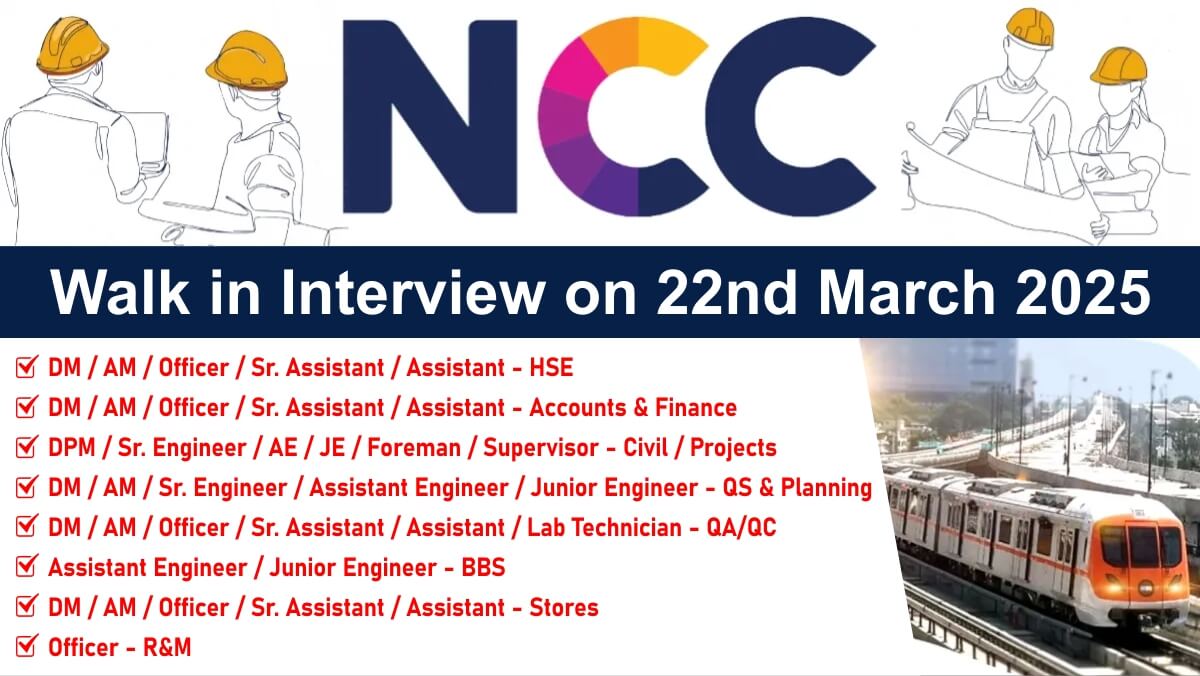 NCC Limited Recruitment 2025