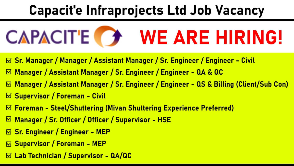 Capacit’e Infraprojects Ltd Job Vacancy – Walk-In Interview on 03 May 2025 | Mumbai Openings