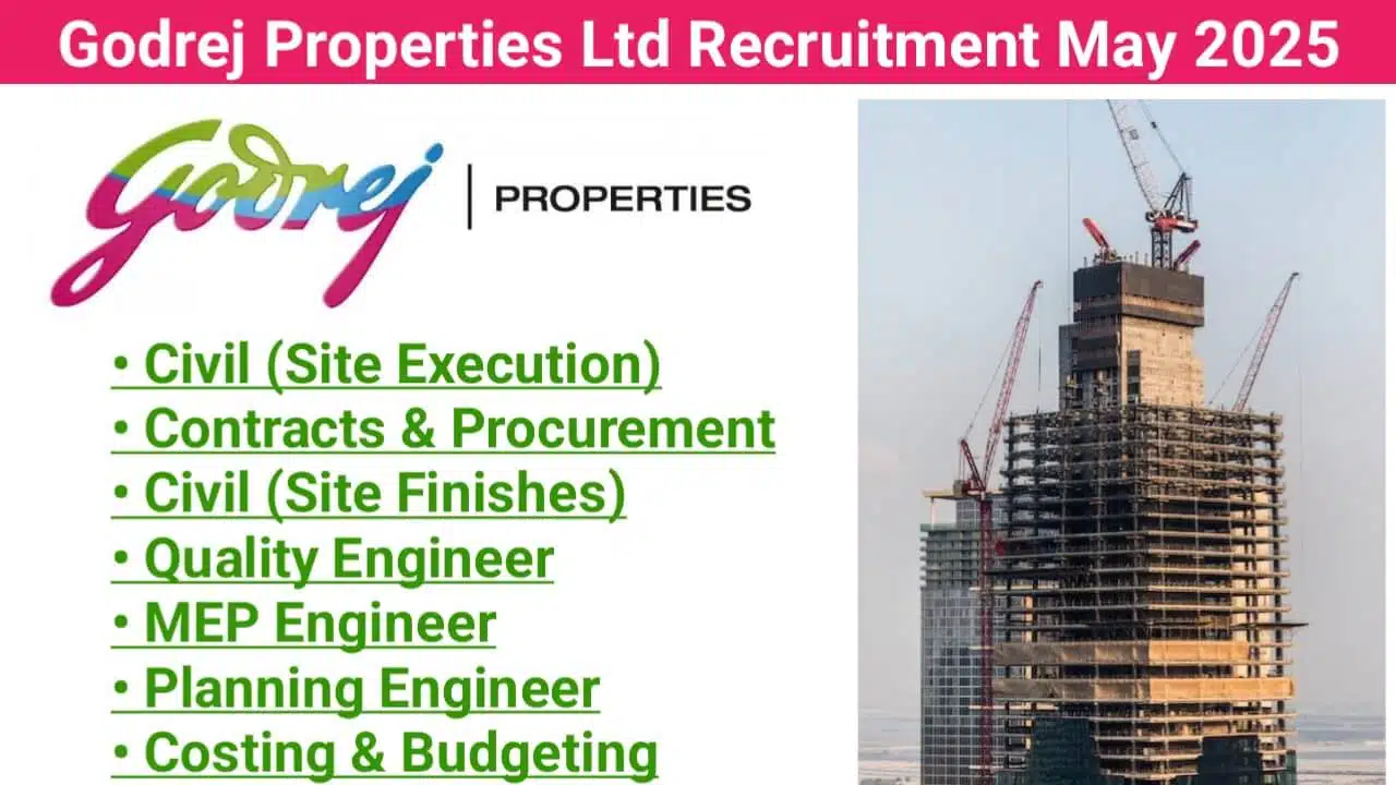Godrej Properties Ltd Vacancy | High-rise residential projects