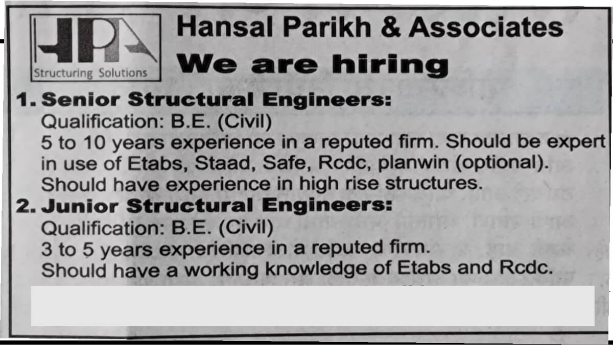 Structural Engineer Job Vacancies 2025