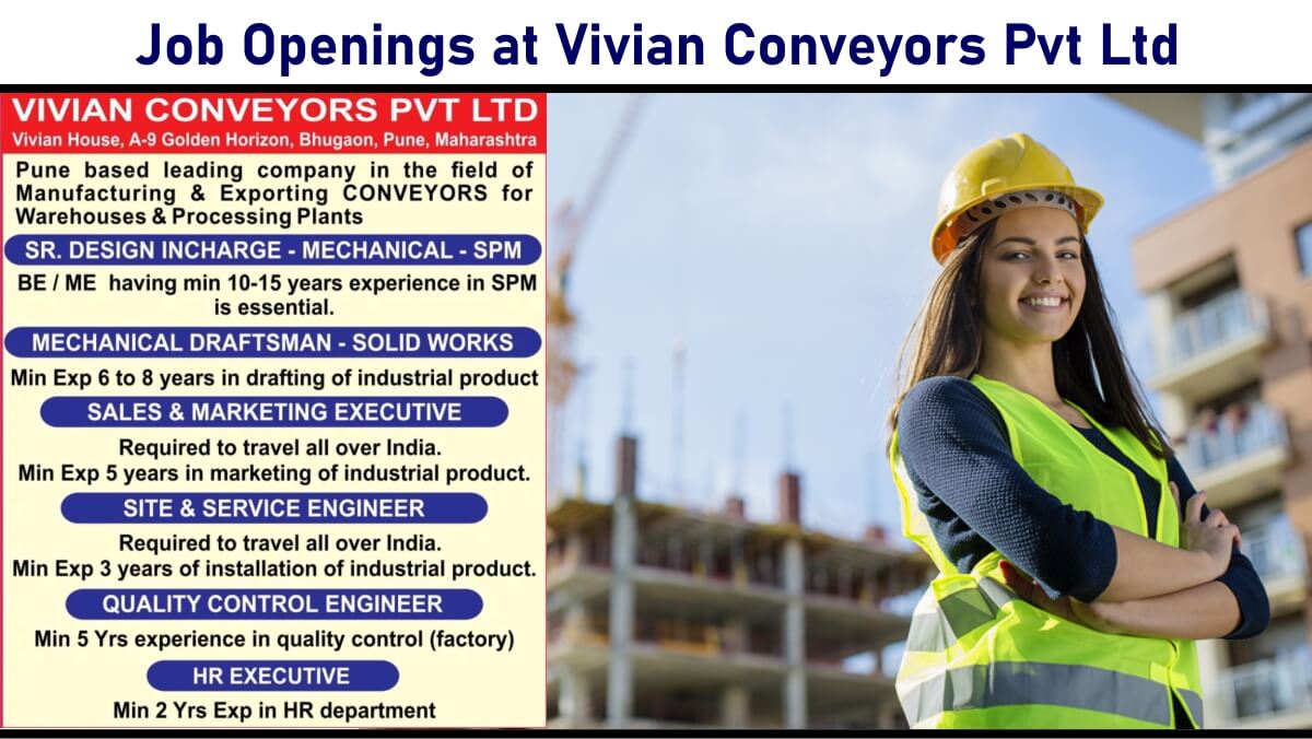 Job Openings at Vivian Conveyors Pvt Ltd