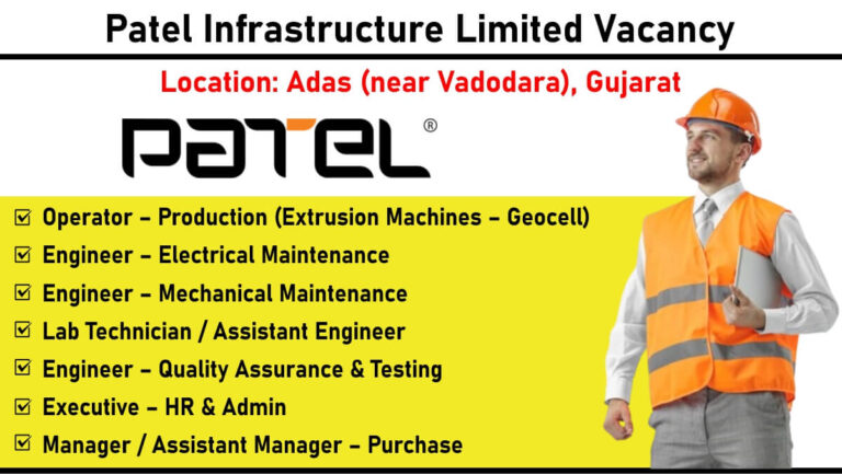 Patel Infrastructure Limited Vacancy