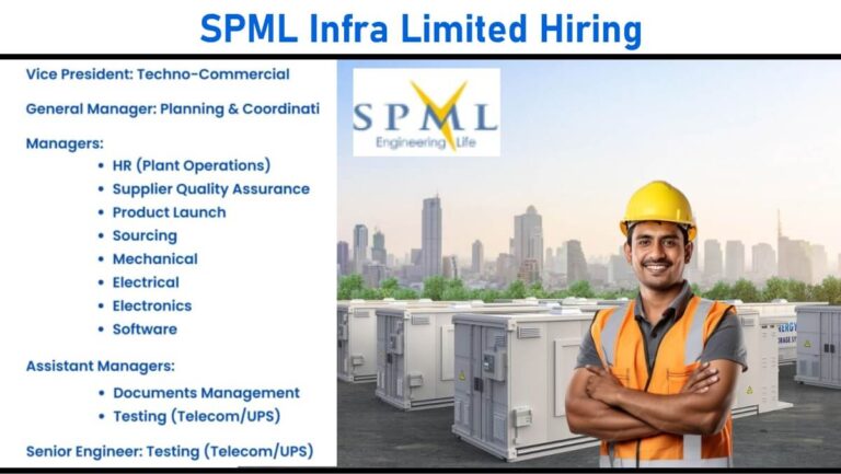 SPML Infra Limited Hiring