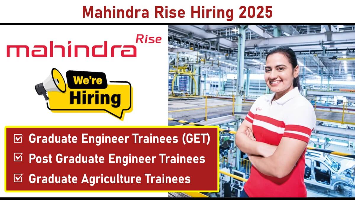 Mahindra Rise Hiring 2025