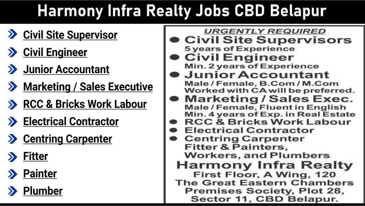Harmony Infra Realty Jobs CBD Belapur