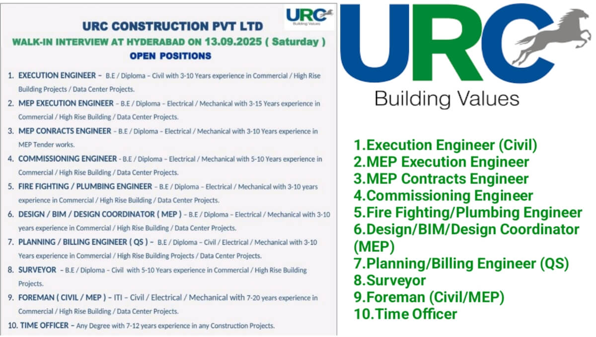 URC Construction Walk In Interview