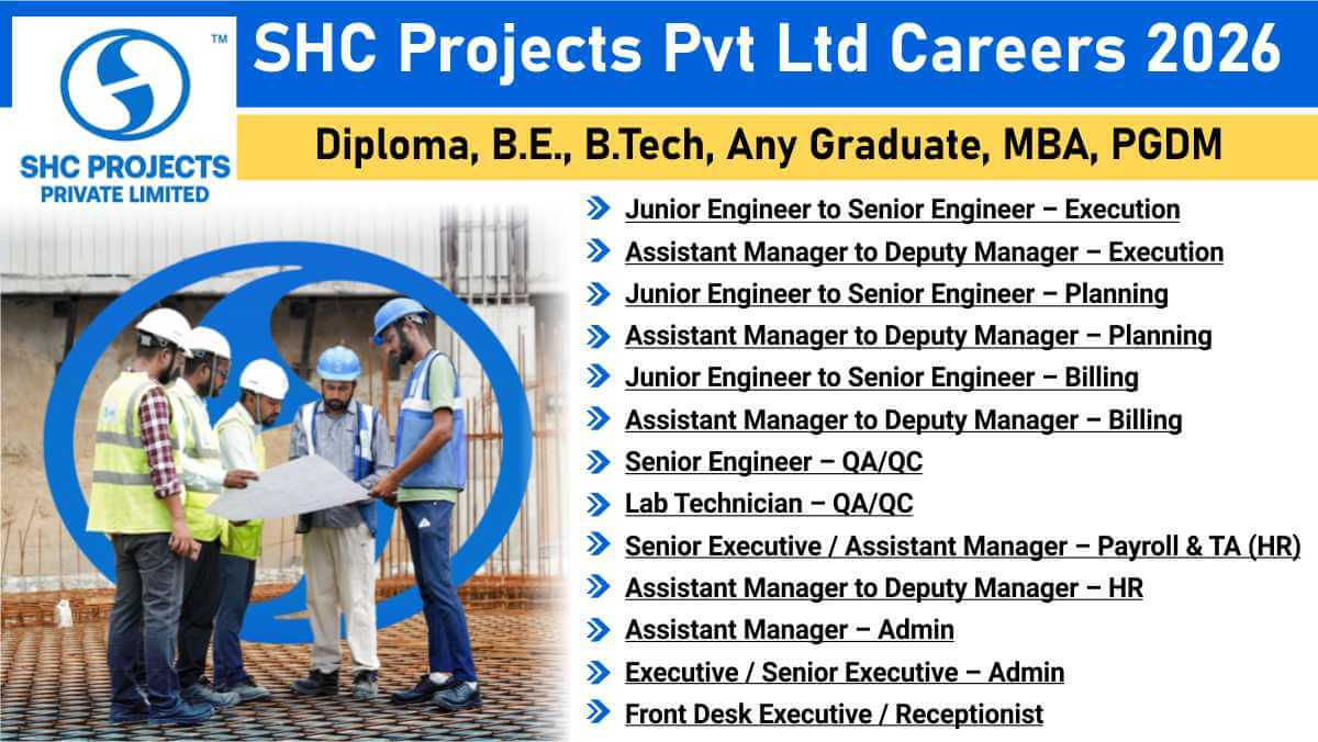 SHC Projects Pvt Ltd Careers 2026