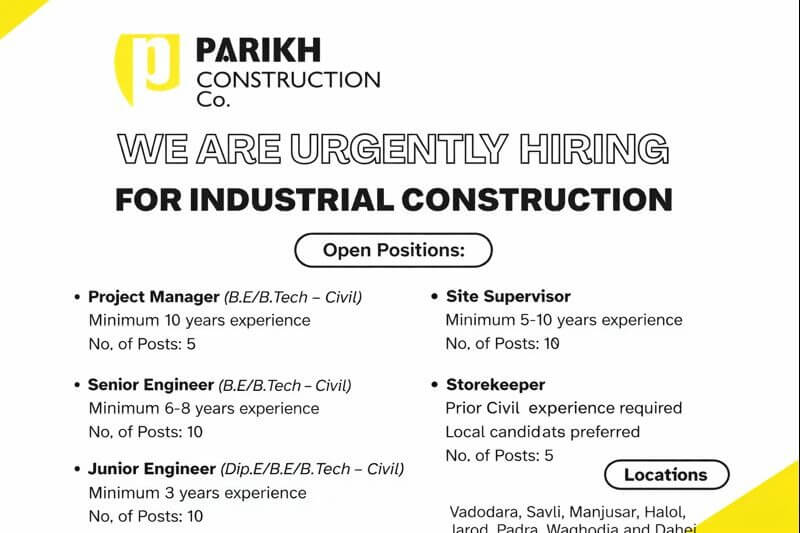 Parikh Construction Recruitment