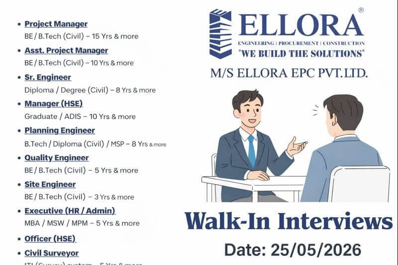 MS Ellora EPC Private Limited Walk In Interview