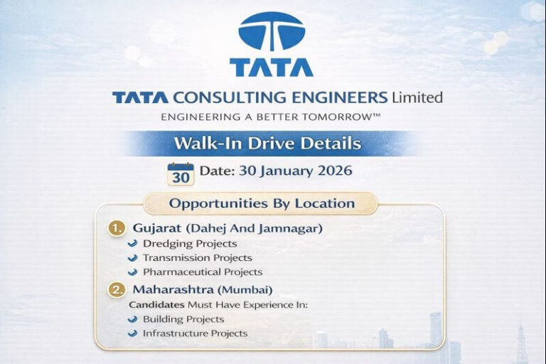 Tata Consulting Engineers Limited Recruitment