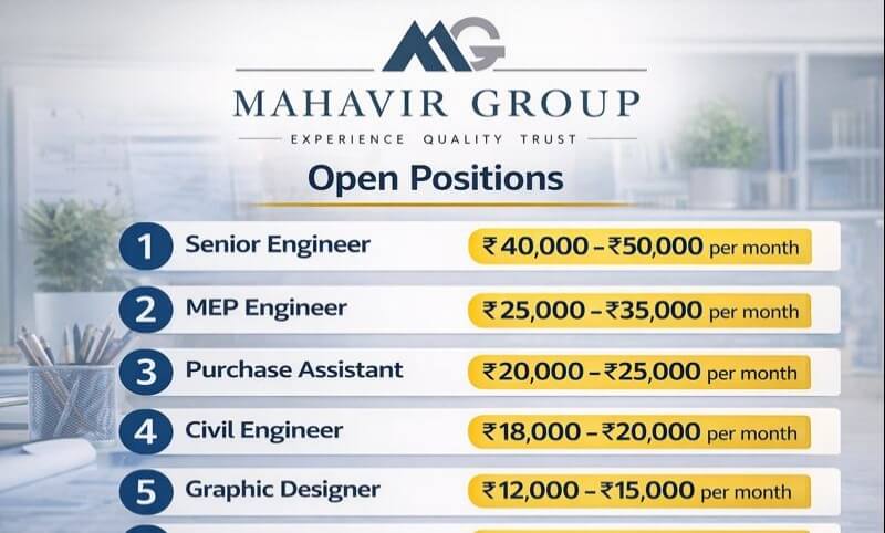 Mahavir Group Recruitment