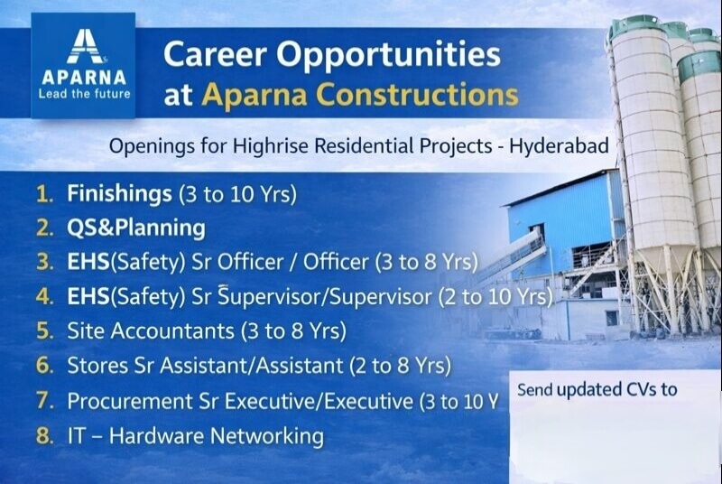 Aparna Constructions & Estates Pvt Ltd Vacancy