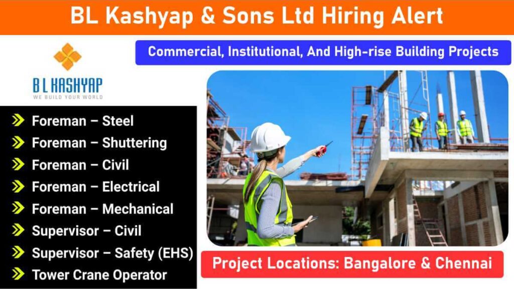 BL Kashyap & Sons Ltd Vacancy