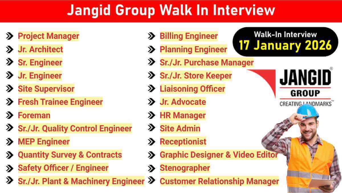 Jangid Group Walk In Interview 2026