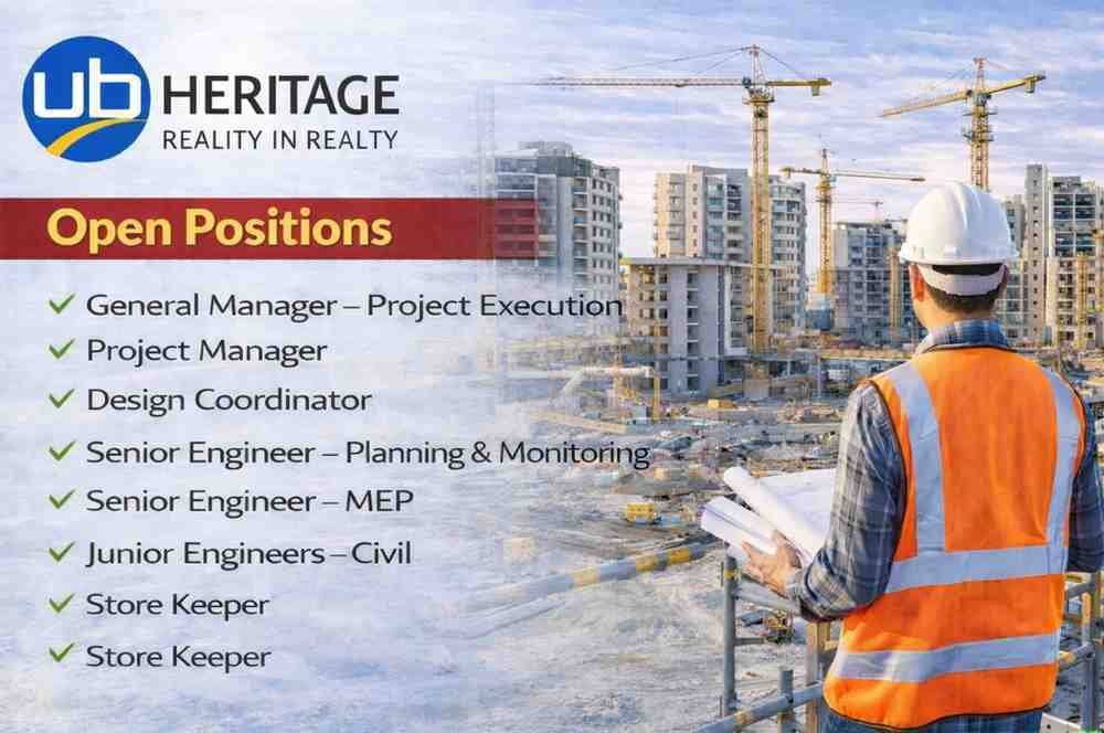 MKC Infrastructure Ltd Vacancy 2026 | For Railway and Highway Infrastructure Projects 2 MKC Infrastructure Ltd Vacancy 2026 Ub Heritage Real Estate Recruitment 2026 | MEP Coordination, Engineering, and Administrative Operations