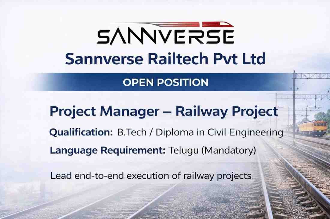 Sannverse Railtech Pvt Ltd Vacancy 2026 | For Large-scale Railway Projects